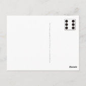 Carte Postale Numéros DICE pips 1 + 6 + votre texte (Dos)