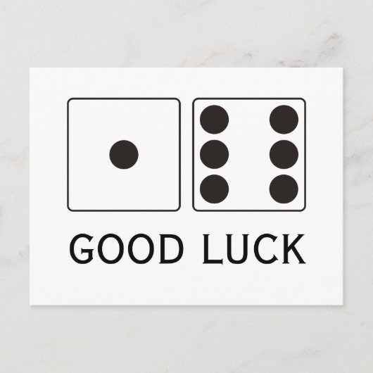 Carte Postale Numéros DICE pips 1 + 6 + votre texte (Devant)