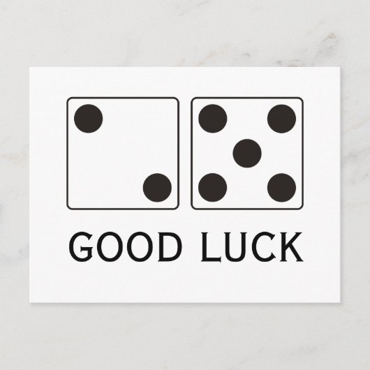 Carte Postale Numéros DICE pips 5 & 2 + vos idées (Devant)