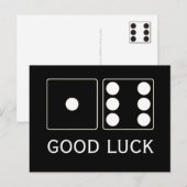 Carte Postale Numéros DICE pips blanc 1 + 6 + votre texte (Devant / Derrière)