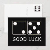 Carte Postale Numéros DICE pips blanc 5 & 2 + votre texte (Devant / Derrière)