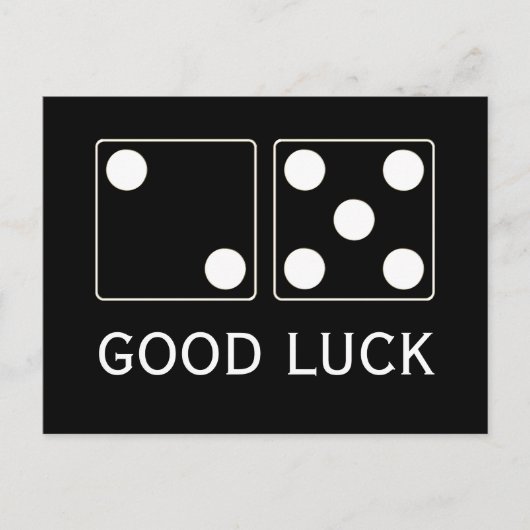 Carte Postale Numéros DICE pips blanc 5 & 2 + votre texte (Devant)