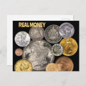 Carte Postale Numismatique : l'or et l'argent sont de l'argent r (Devant / Derrière)