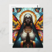 Carte Postale Nun de papillon coloré (Devant / Derrière)