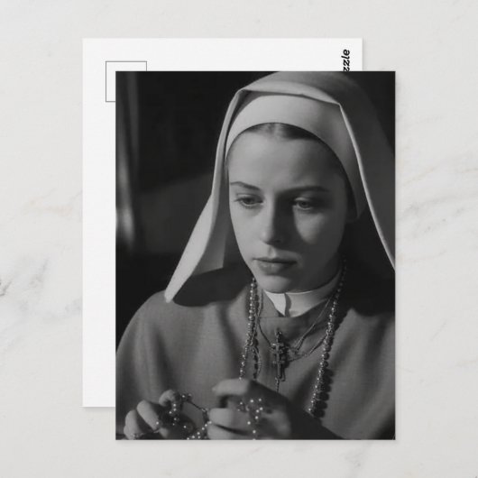 Carte Postale Nun en noir et blanc (Devant / Derrière)