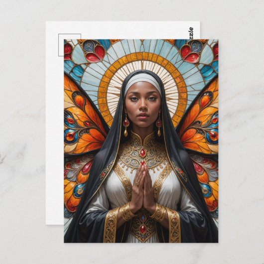 Carte Postale Nun papillon (Devant / Derrière)