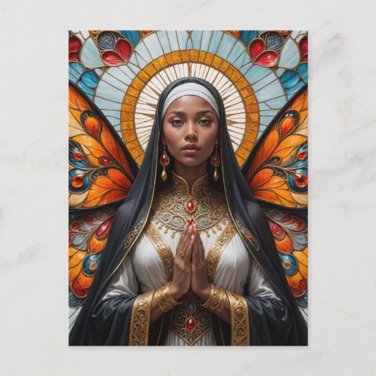 Carte Postale Nun papillon (Devant)