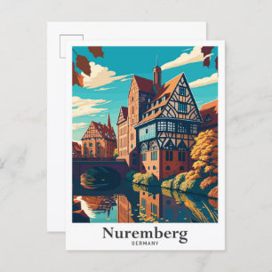 Carte Postale Nuremberg Allemagne Art Voyage Illustration