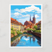 Carte Postale Nuremberg Allemagne Illustration de voyage artisan (Devant)