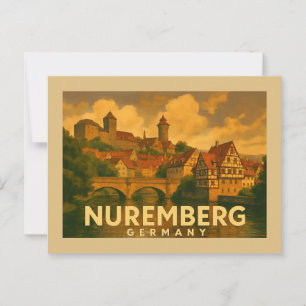 Carte Postale Nuremberg Allemagne Ville Art
