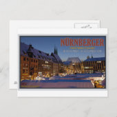 Carte Postale Nürnberg Christgentilesmarkt à la nuit (Devant / Derrière)