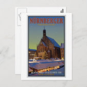 Carte Postale Nürnberg Frauenkirche et le marché de Noël (Devant / Derrière)