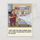 Carte Postale Nurse Blasts Patient With Extinguisher Get Well (Devant)