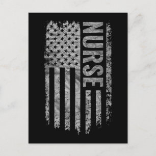 Carte Postale Nurse Drapeau USA design en détresse