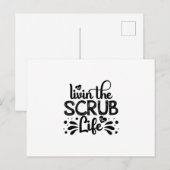 Carte Postale Nurse Gift Livin The Scrub Life (Devant / Derrière)