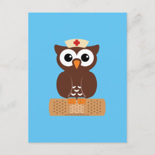 Carte Postale Nurse Owl (w/bandaid)