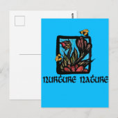 Carte Postale Nurturer la nature abeille et fleurs (Devant / Derrière)