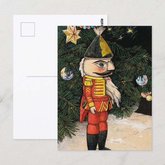 Carte Postale Nutcracker vintage sous l'arbre de Noël (Devant / Derrière)