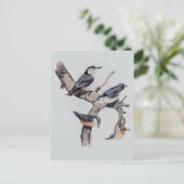 Carte Postale Nuthatches rouges et blanches (Debout devant)