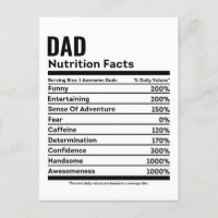 Nutrition Facts Funny Papa Nom personnalisé