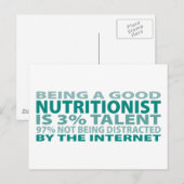 Carte Postale Nutritionniste 3% Talent (Devant / Derrière)