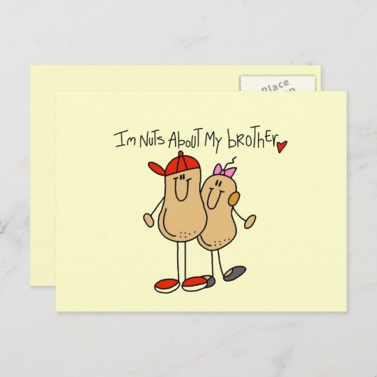 Carte Postale Nuts À propos de mes T-shirts et cadeaux Frères (Devant / Derrière)