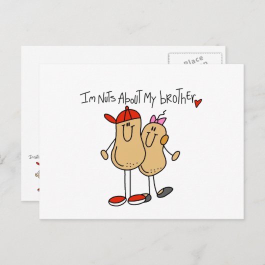 Carte Postale Nuts À propos de mes T-shirts et cadeaux Frères (Devant / Derrière)