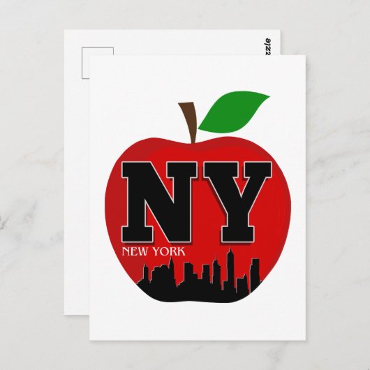 CARTE POSTALE NY NEW YORK LA GRANDE POMME (Devant / Derrière)