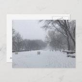 Carte Postale NYC Blizzard Upper West Side Riverside Park Neige (Devant / Derrière)