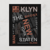Carte Postale NYC Boroughs (Devant)