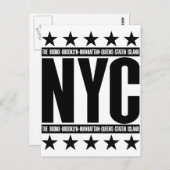 Carte Postale NYC Boroughs (Devant / Derrière)