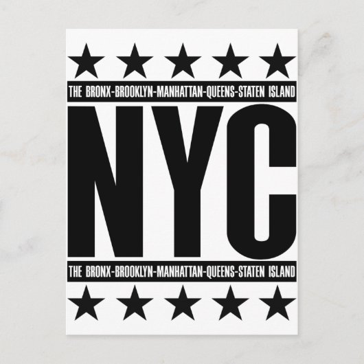 Carte Postale NYC Boroughs (Devant)