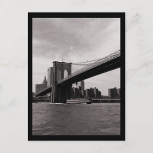 Carte Postale NYC Brooklyn Bridge B&W