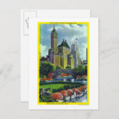 Carte Postale NYC Central Park Vue des hôtels de 5th Ave (Devant / Derrière)