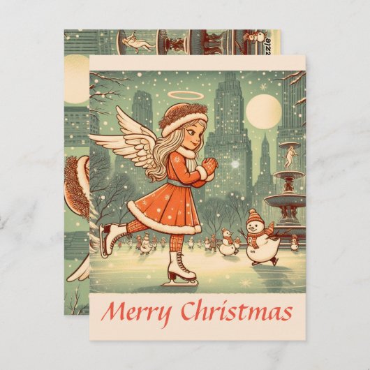 Carte Postale Nyc Christmas Angel (Devant / Derrière)
