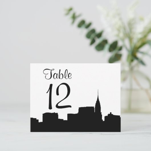 Carte Postale NYC Chrys Skyline Silhouette Blk Wht Numéro de tab (Debout devant)