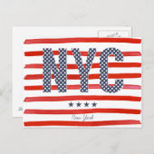 Carte Postale NYC | Design rouge, blanc et bleu (Devant / Derrière)