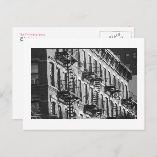 Carte postale NYC Fire échappe (Devant / Derrière)