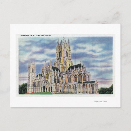 Carte Postale NYC, New YorkCathédrale Saint Jean le Divin (Devant)