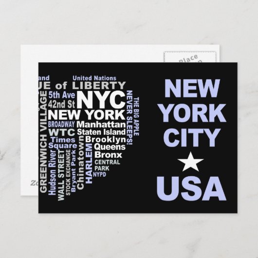 Carte postale NYC - personnalisable (Devant / Derrière)