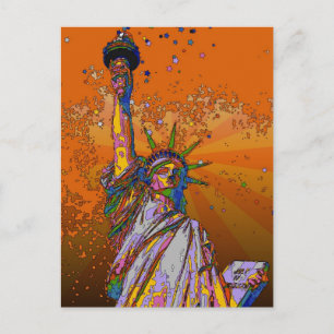 Carte Postale NYC psychédélique : Statue de la Liberté 001