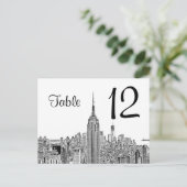 Carte Postale NYC Skyline ESB Top of the Rock Table Number (Debout devant)