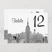 Carte Postale NYC Skyline ESB Top of the Rock Table Number (Devant / Derrière)