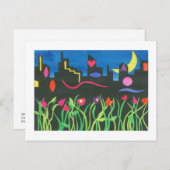 Carte Postale NYC vert la nuit (Devant / Derrière)