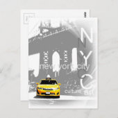 Carte Postale Nyc Yellow Taxi New York City Brooklyn Bridge (Devant / Derrière)