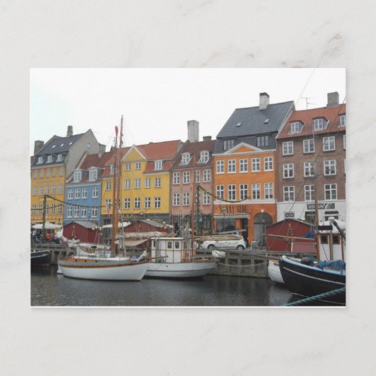 Carte Postale Nyhaven Bateaux et Canal Copenhague Danemark (Devant)