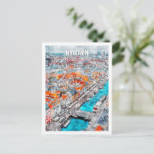 Carte Postale Nyhavn Kobenhavn Danemark Lieu de voyage aquarelle (Debout devant)
