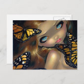 Carte postale "Nymphe avec monarques" (Devant / Derrière)