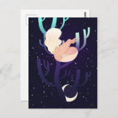 Carte Postale Nymphe de lune à Woods (Devant / Derrière)