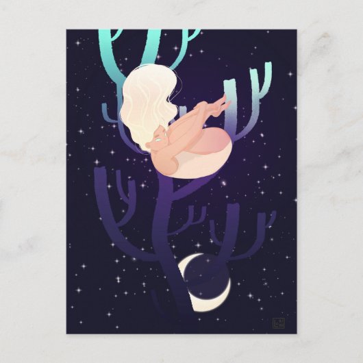 Carte Postale Nymphe de lune à Woods (Devant)